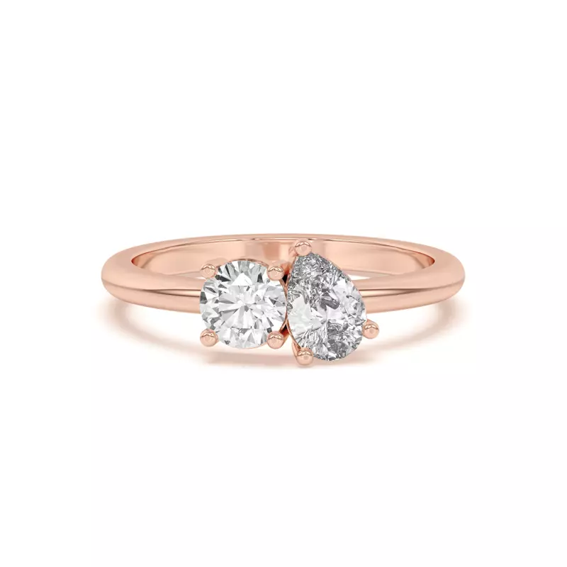 Toi et Moi Round and Pear Lab Ring (1.00 cttw)