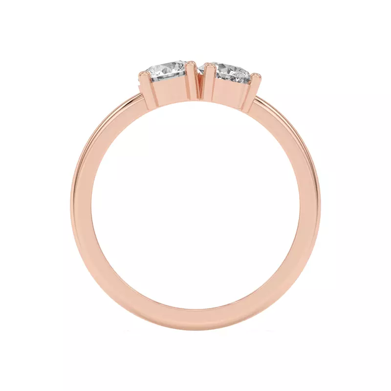 18K Rose Gold Toi et Moi Round and Pear Lab Ring (1.00 cttw)