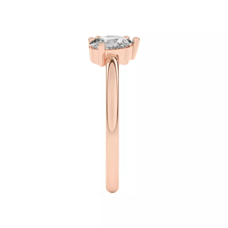 18K Rose Gold Toi et Moi Round and Pear Lab Ring (1.00 cttw)