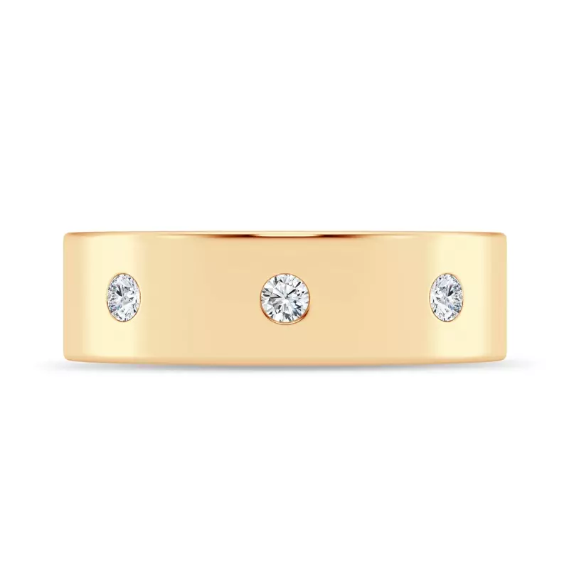 Flush Set Round Diamond Band (7mm)