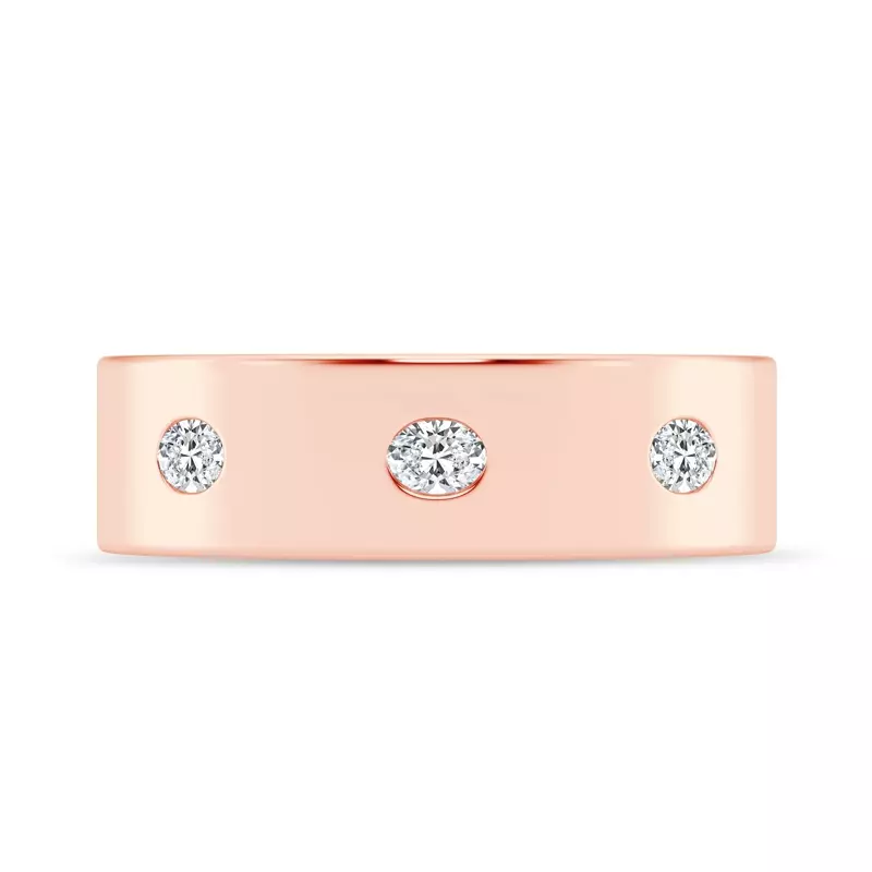 Flush Set Oval Diamond Band (7mm)