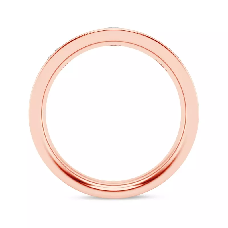 14K Rose Gold Flush Set Oval Diamond Band (7mm)