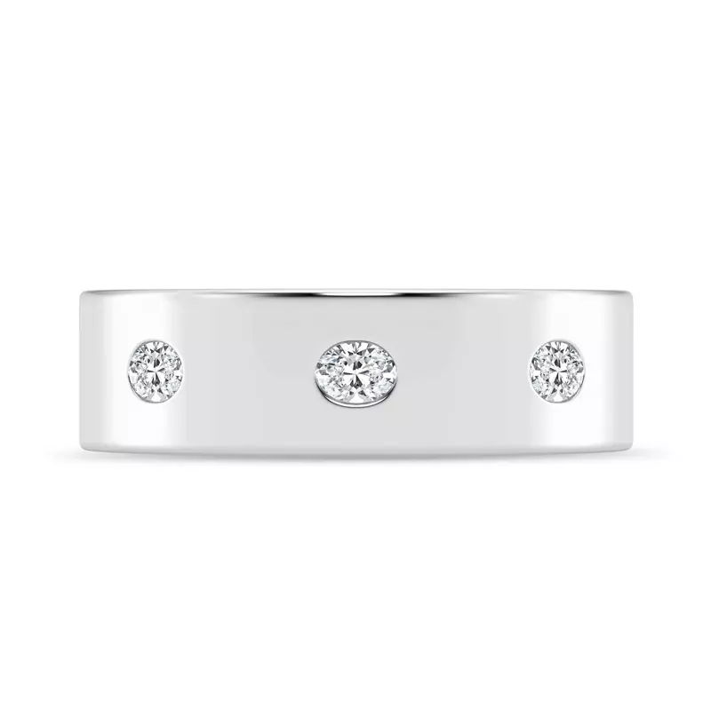 Flush Set Oval Diamond Band (7mm)