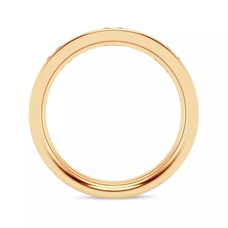 18K Yellow Gold Flush Set Emerald-Cut Lab Diamond Band (7mm)