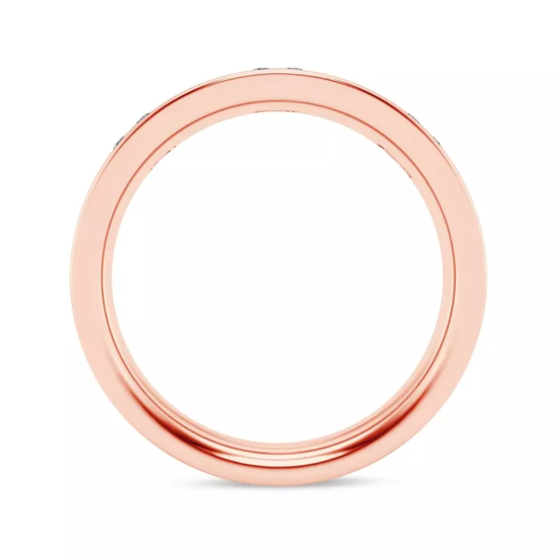 14K Rose Gold Flush Set Emerald-Cut Lab Diamond Band (7mm)