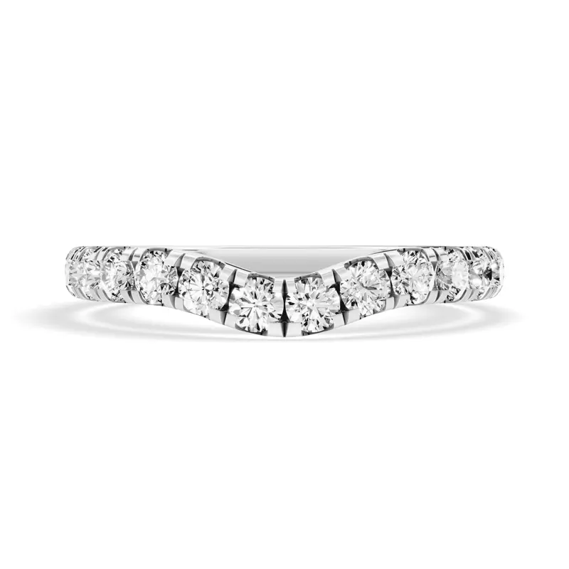 14K White Gold Signature Hearts & Arrows Contoured Lab Band (1/2ct. tw.)