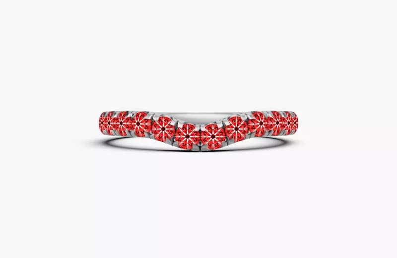 14K White Gold Signature Hearts & Arrows Contoured Lab Band (1/2ct. tw.)