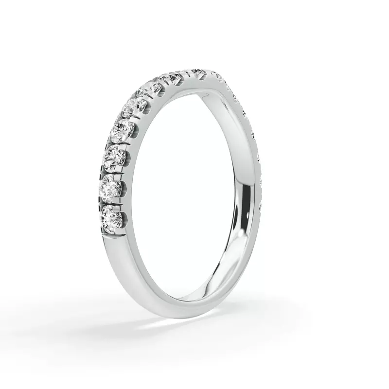 14K White Gold Signature Hearts & Arrows Contoured Lab Band (1/2ct. tw.)