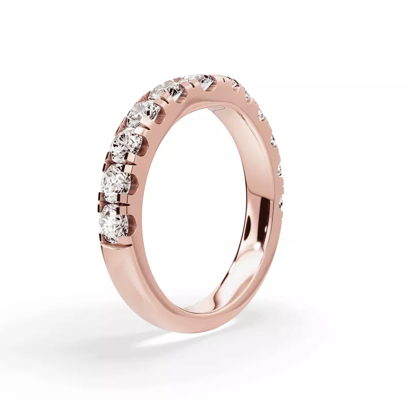 18K Rose Gold Signature Hearts & Arrows Contoured Lab Band (1.20ct. tw.)