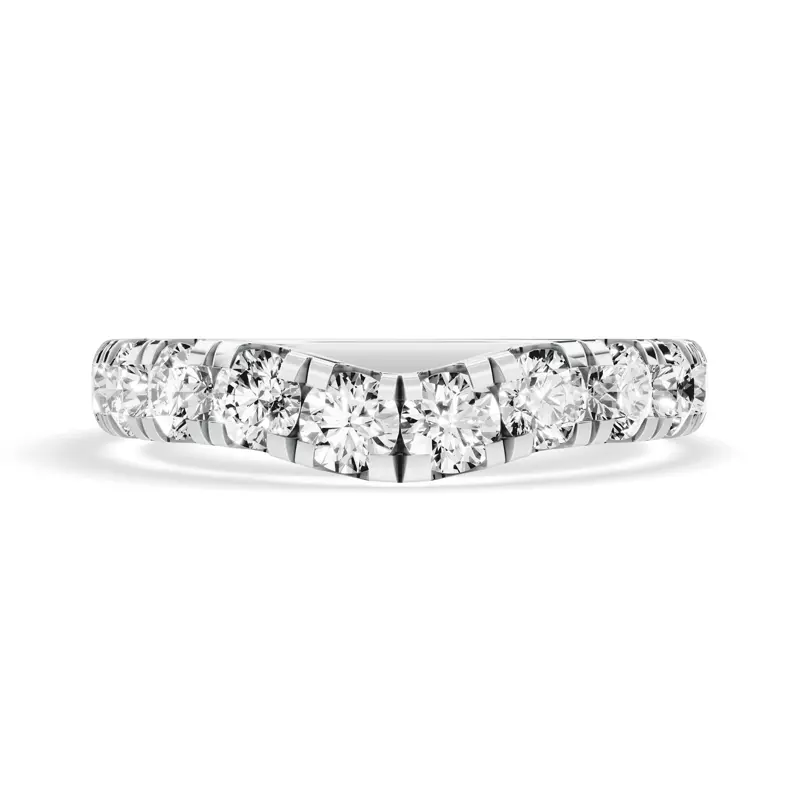 14K White Gold Signature Hearts & Arrows Contoured Lab Band (1.20ct. tw.)