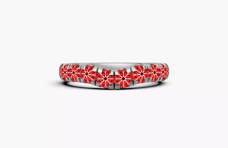 14K White Gold Signature Hearts & Arrows Contoured Lab Band (1.20ct. tw.)