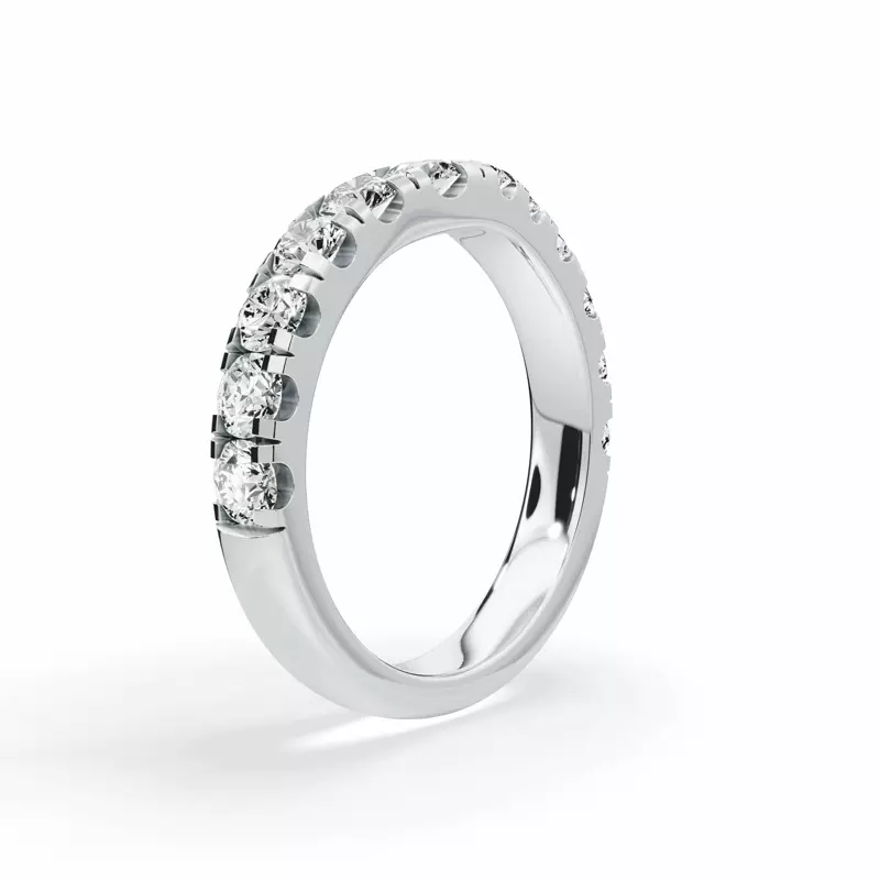 14K White Gold Signature Hearts & Arrows Contoured Lab Band (1.20ct. tw.)