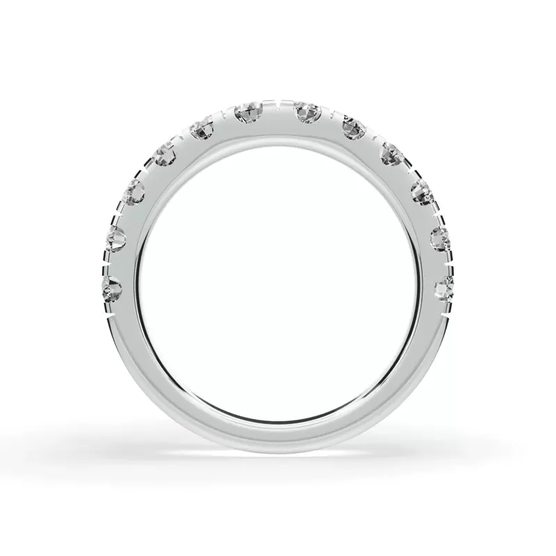 14K White Gold Signature Hearts & Arrows Contoured Lab Band (1.20ct. tw.)