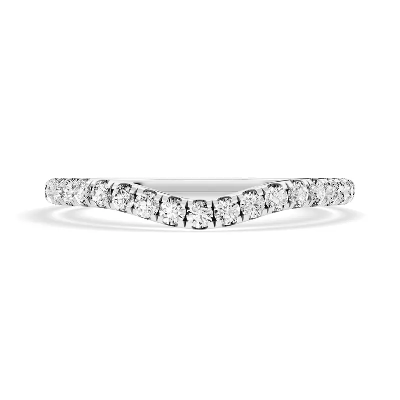 Platinum Signature Hearts & Arrows Curved Lab Band (.25ct. tw.)
