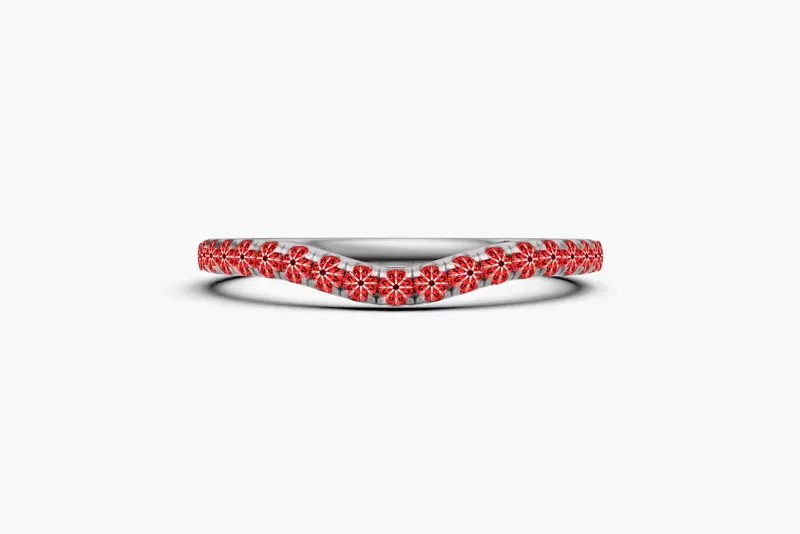 Platinum Signature Hearts & Arrows Curved Lab Band (.25ct. tw.)