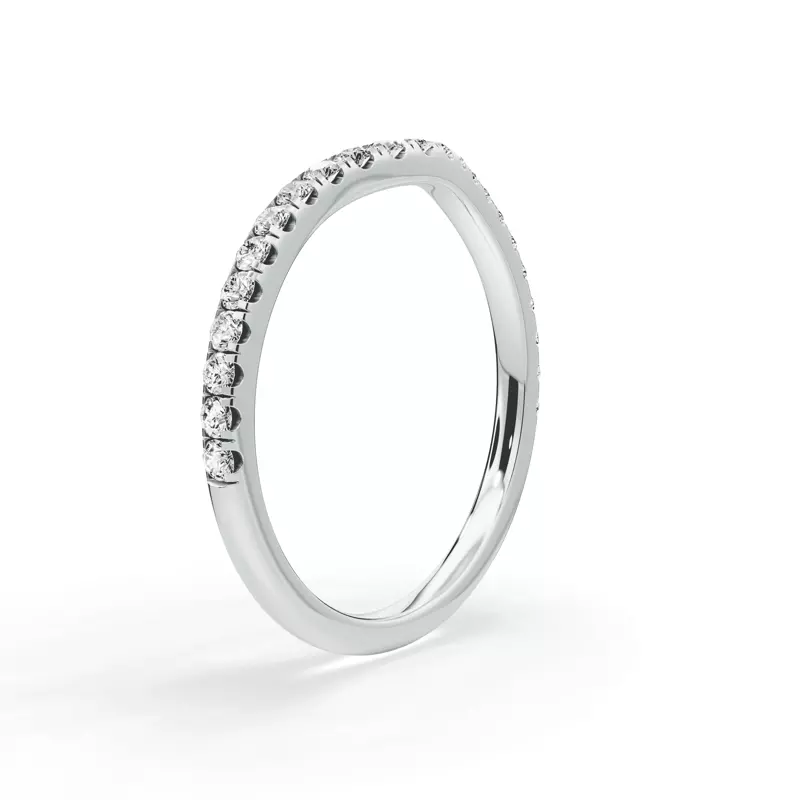 Platinum Signature Hearts & Arrows Curved Lab Band (.25ct. tw.)