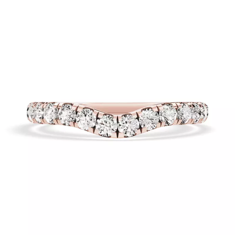 14K Rose Gold Signature Hearts & Arrows Curved Lab Band (1/2ct. tw.)