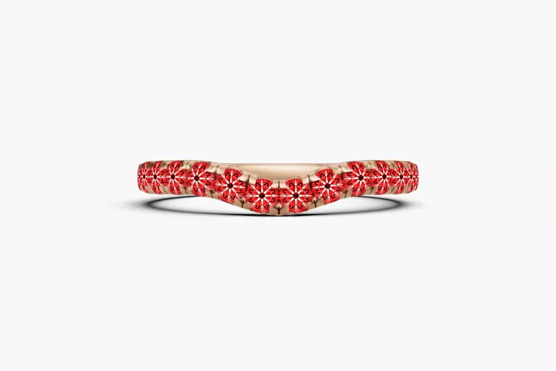 14K Rose Gold Signature Hearts & Arrows Curved Lab Band (1/2ct. tw.)