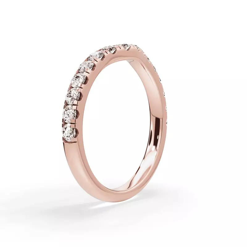 14K Rose Gold Signature Hearts & Arrows Curved Lab Band (1/2ct. tw.)