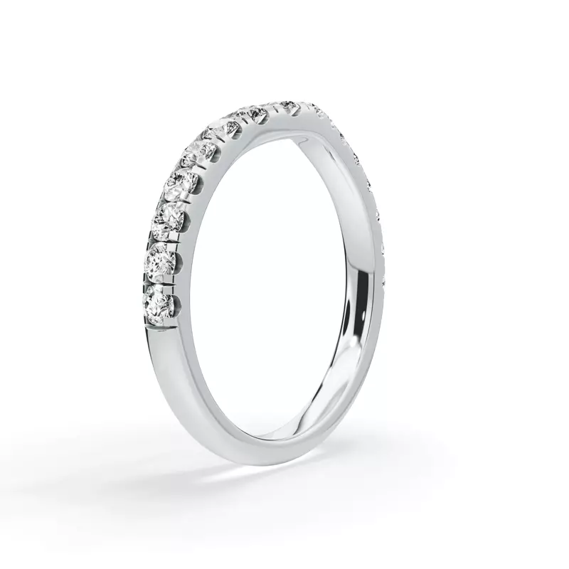 14K White Gold Signature Hearts & Arrows Curved Lab Band (1/2ct. tw.)