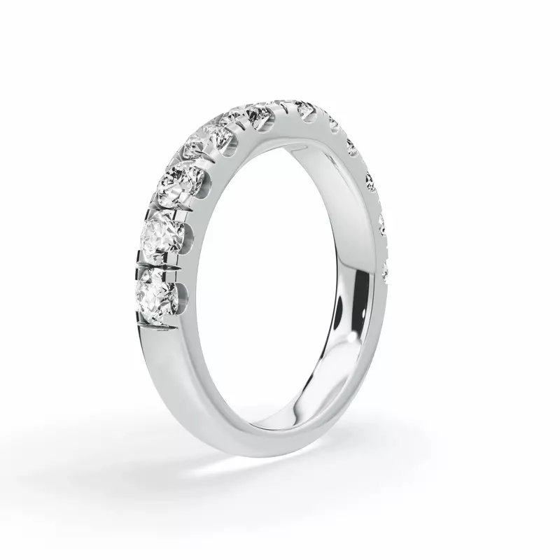 14K White Gold Signature Hearts & Arrows Curved Lab Band (1.10ct. tw.)