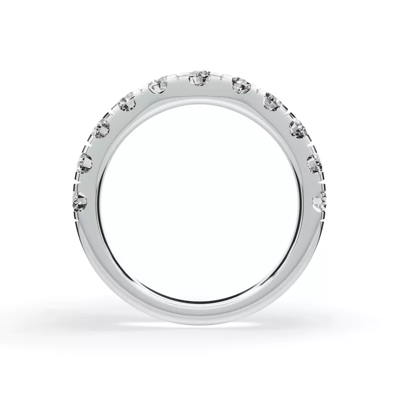 14K White Gold Signature Hearts & Arrows Curved Lab Band (1.10ct. tw.)