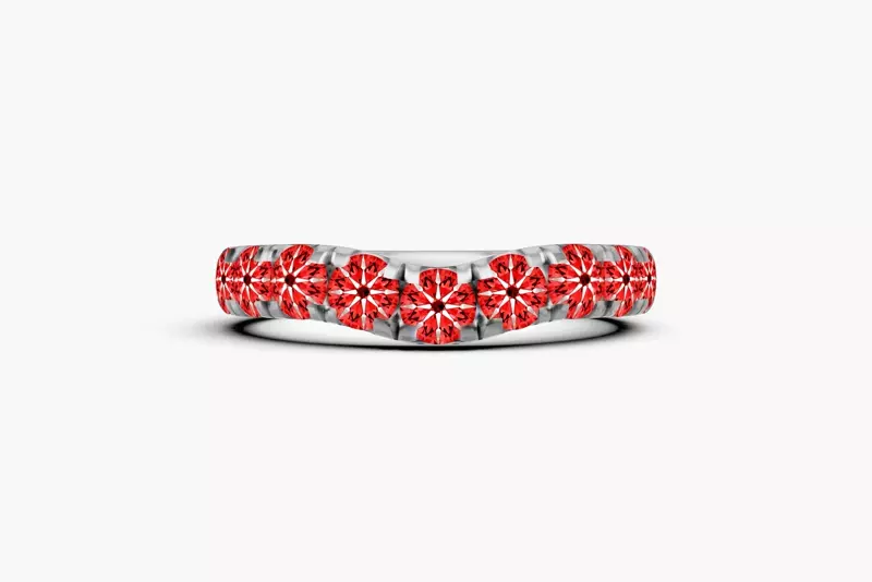Platinum Signature Hearts & Arrows Curved Lab Band (1.10ct. tw.)