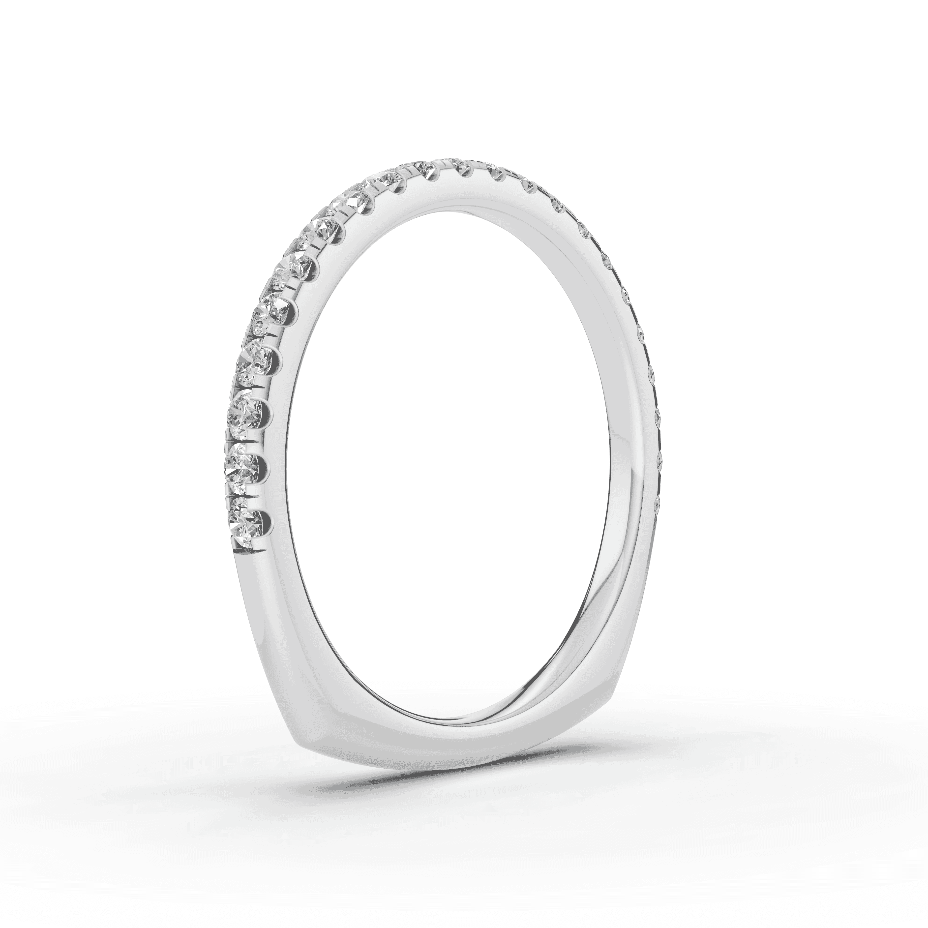 14K White Gold Signature Hearts & Arrows Pavé Lab Euroshank Band (¼ ct. tw.)
