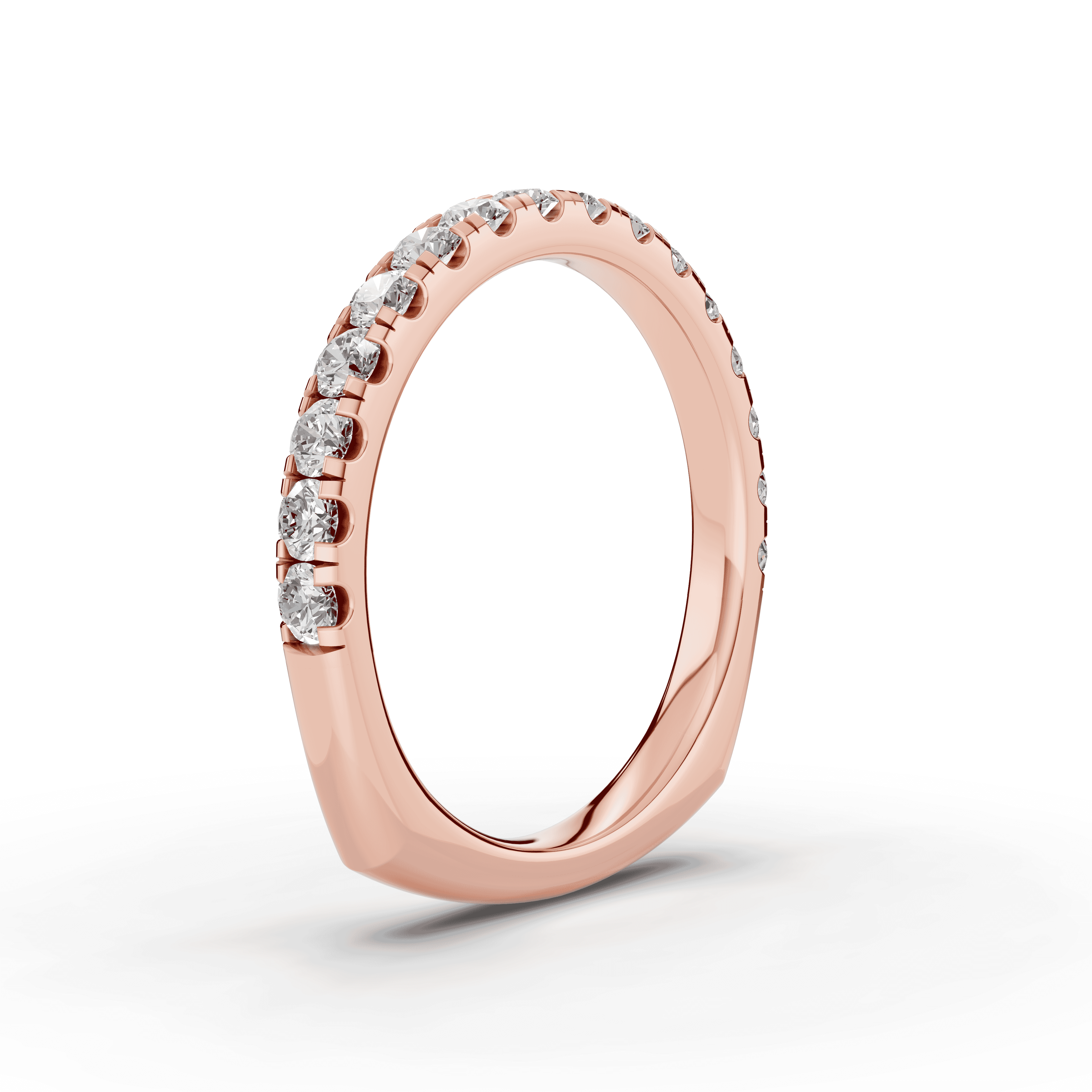 14K Rose Gold Signature Hearts & Arrows Pavé Lab Euroshank Band (½ ct. tw.)