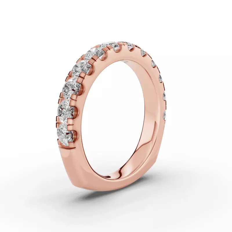 14K Rose Gold Signature Hearts & Arrows Pavé Lab Euroshank Band (1.20 ct. tw.)