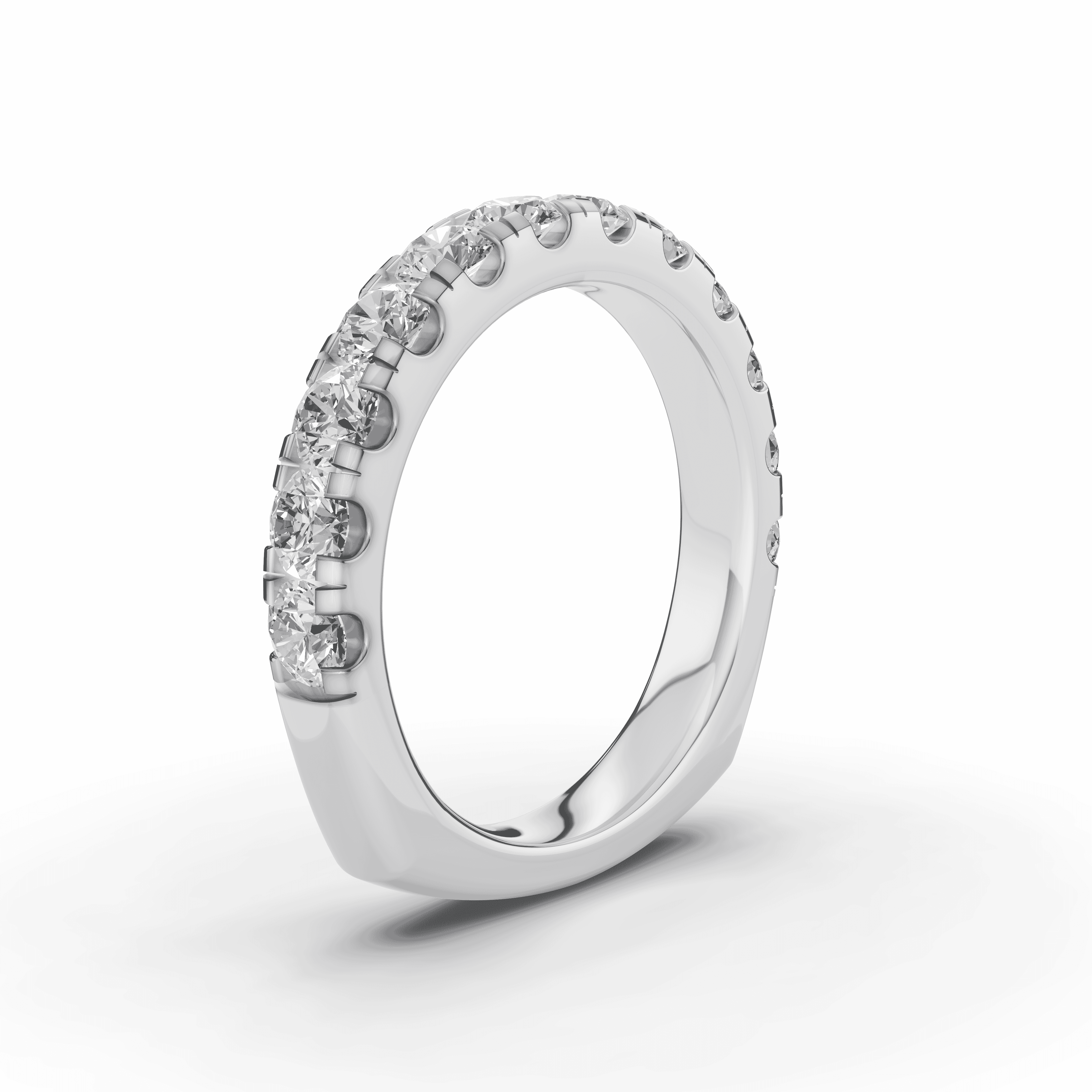 14K White Gold Signature Hearts & Arrows Pavé Lab Euroshank Band (1.20 ct. tw.)
