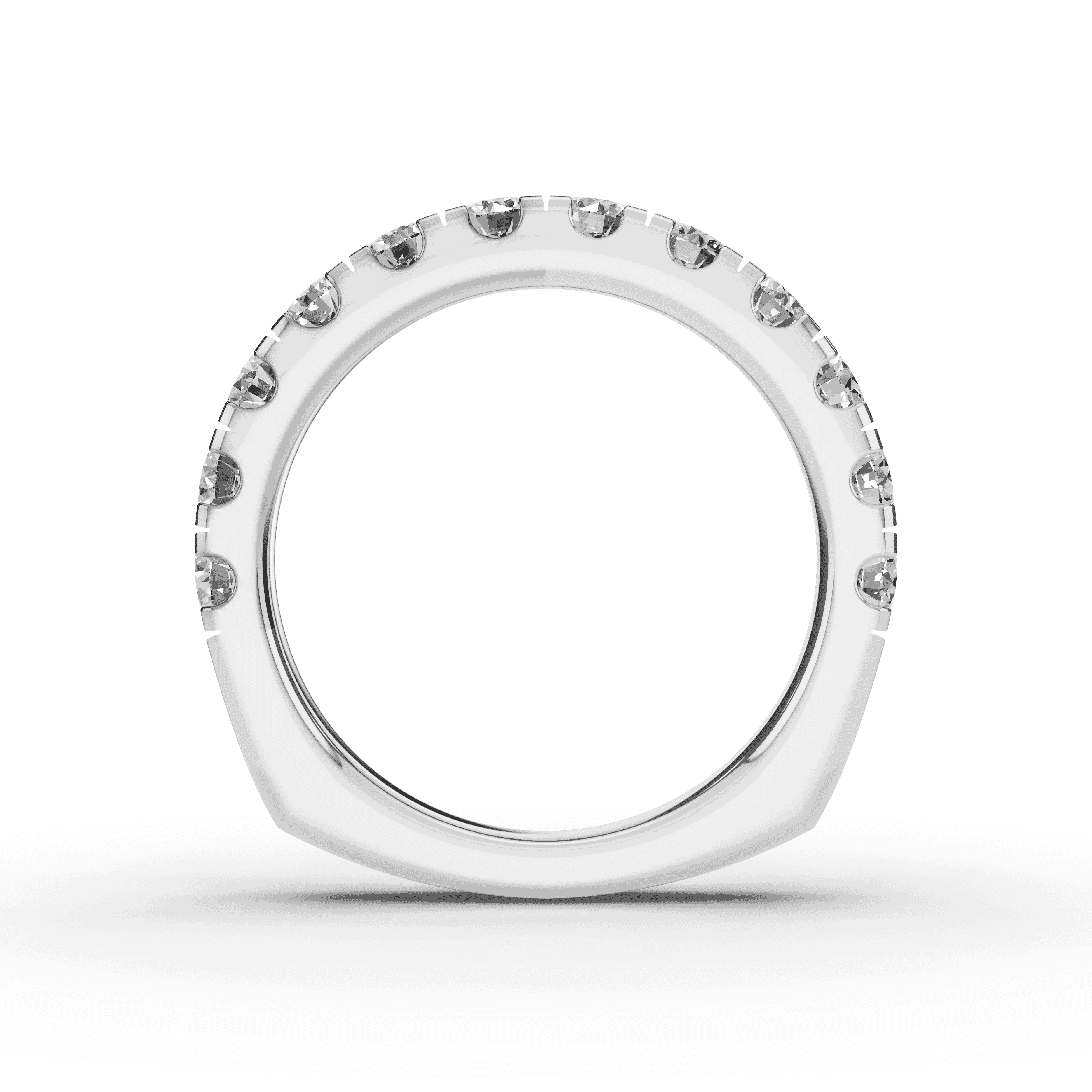 14K White Gold Signature Hearts & Arrows Pavé Lab Euroshank Band (1.20 ct. tw.)