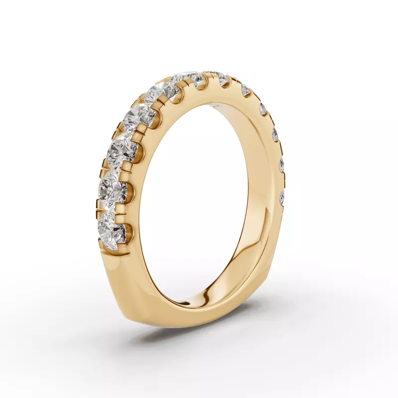 14K Yellow Gold Signature Hearts & Arrows Pavé Lab Euroshank Band (1.20 ct. tw.)