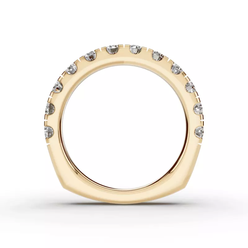 14K Yellow Gold Signature Hearts & Arrows Pavé Lab Euroshank Band (1.20 ct. tw.)