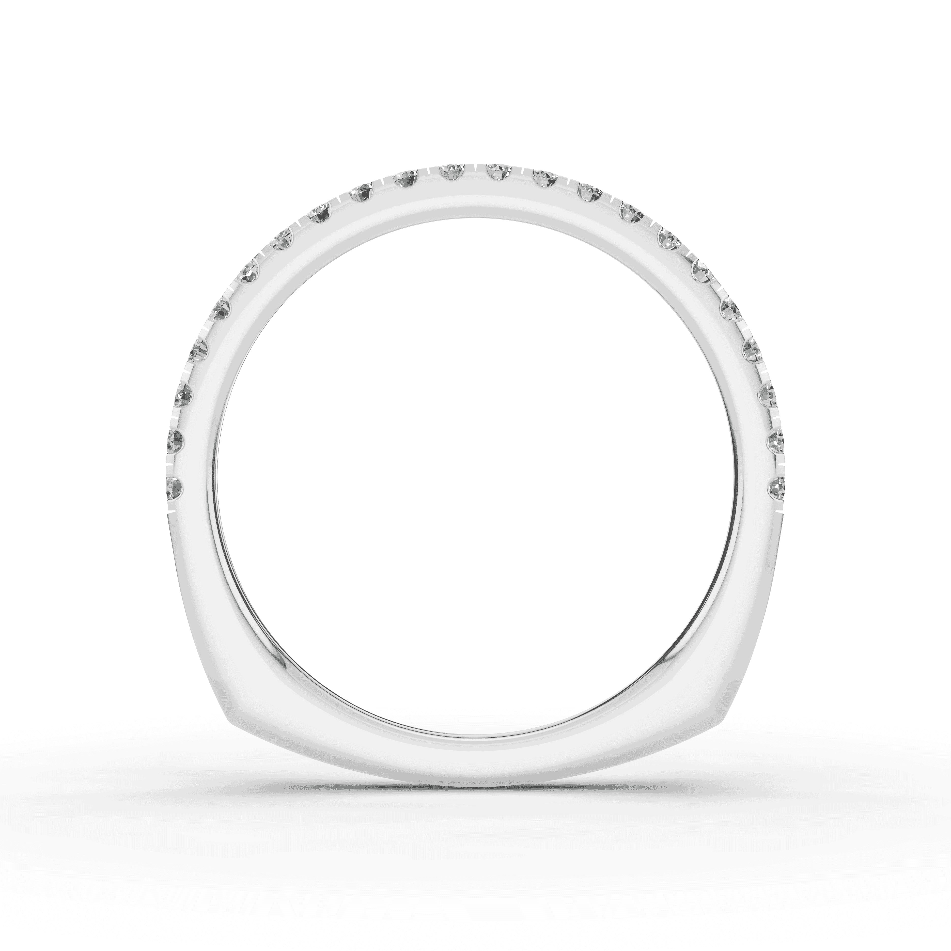 18K White Gold Tradition Pavé Lab Euroshank Wedding Band (¼ ct. tw.)
