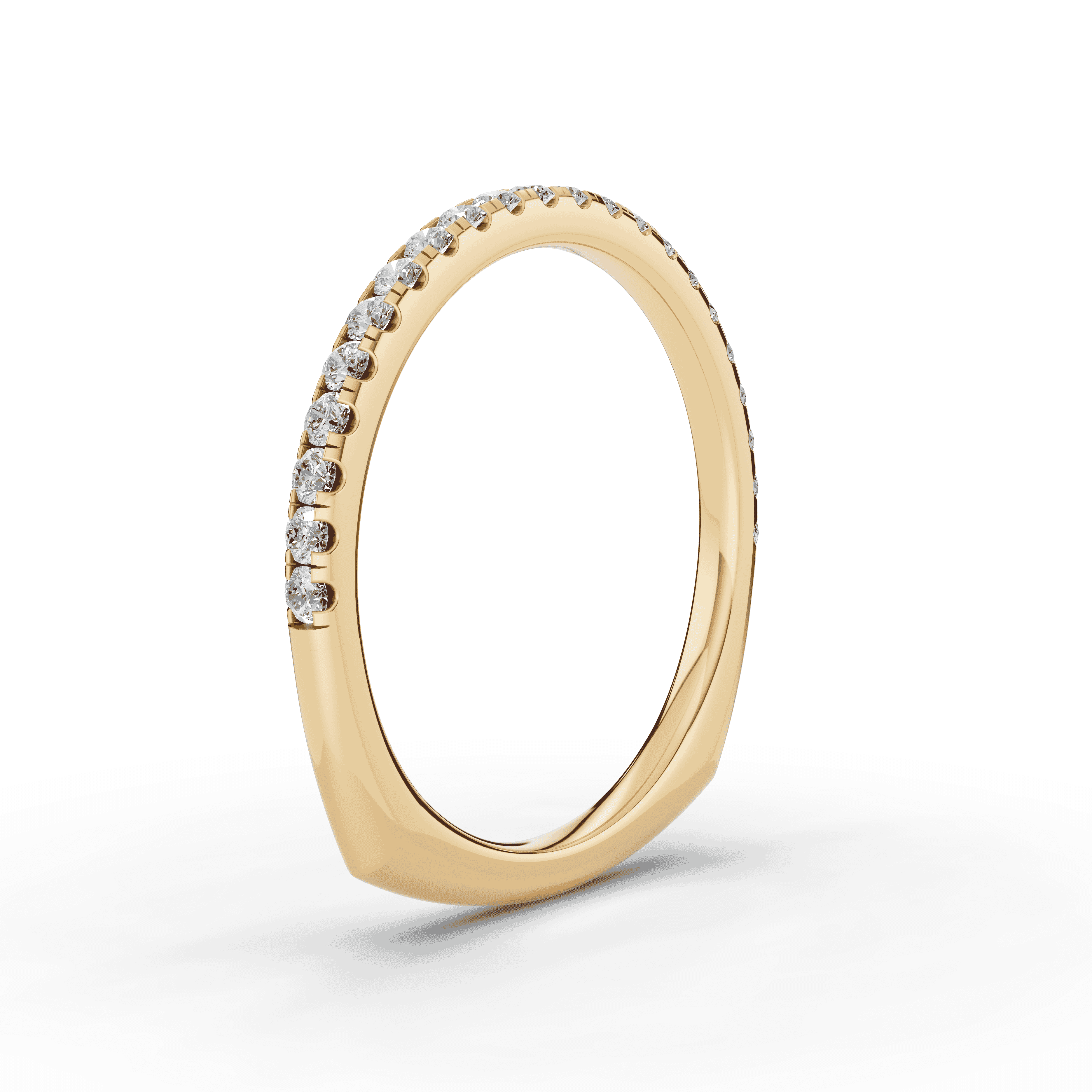 18K Yellow Gold Tradition Pavé Lab Euroshank Wedding Band (¼ ct. tw.)