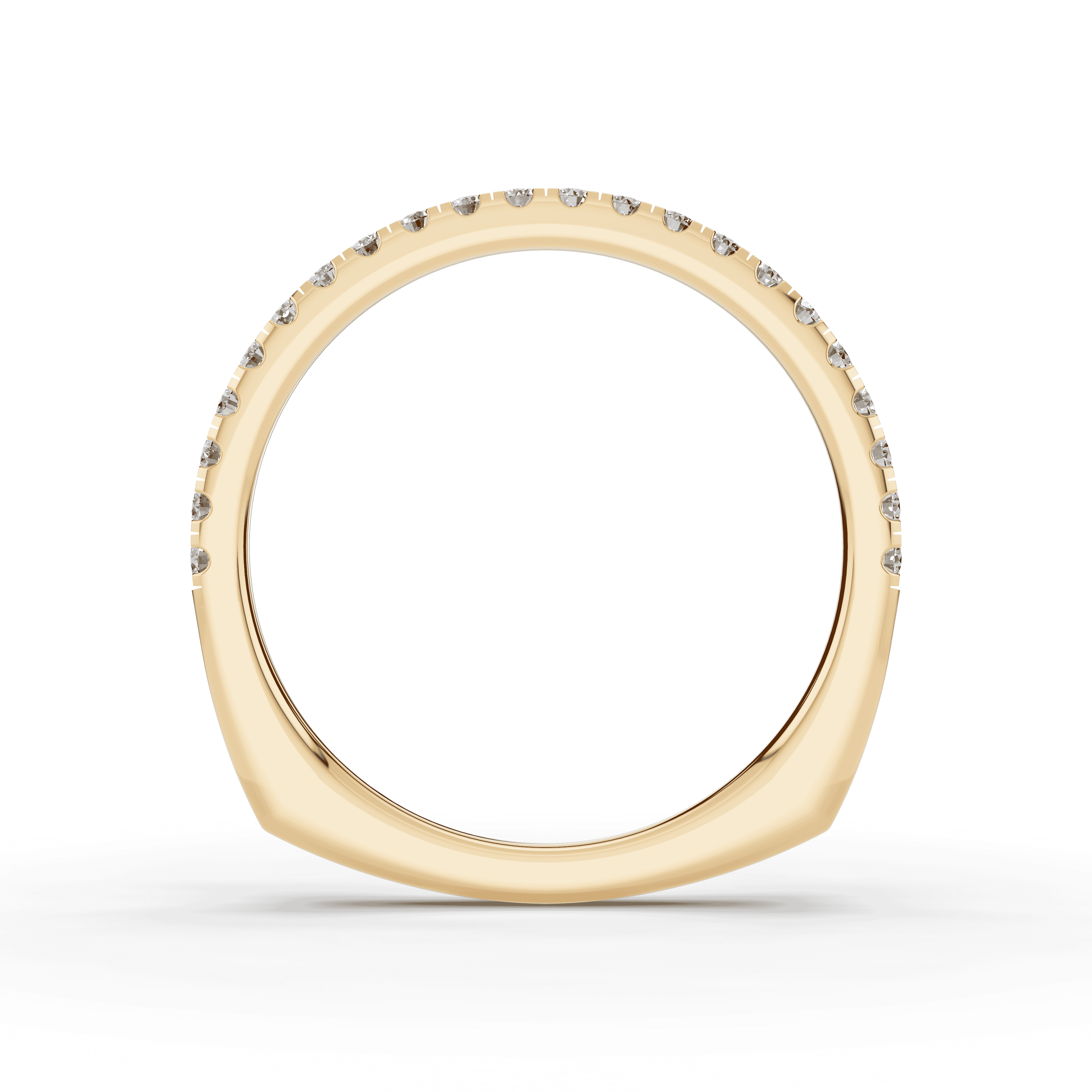 18K Yellow Gold Tradition Pavé Lab Euroshank Wedding Band (¼ ct. tw.)