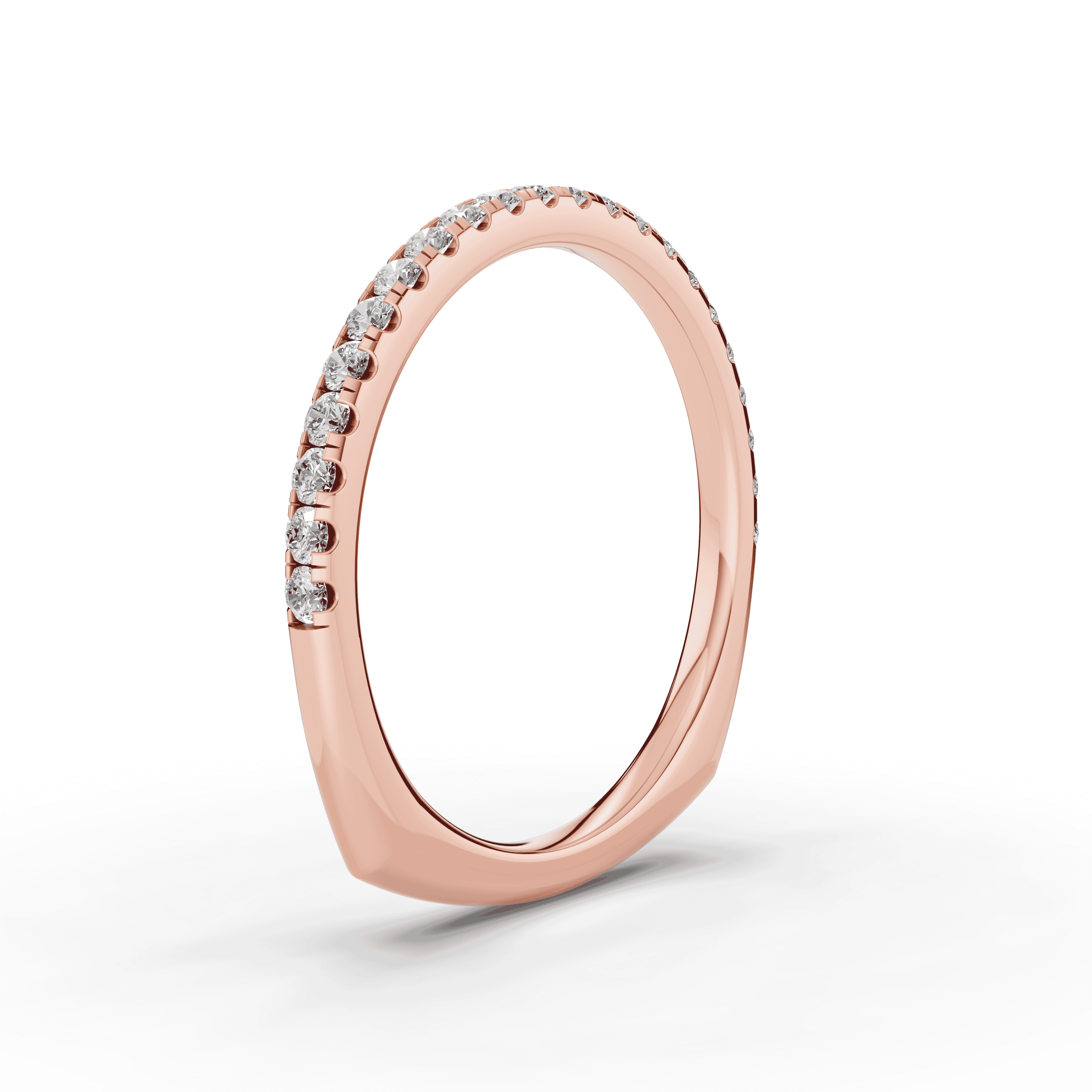 14K Rose Gold Tradition Pavé Lab Euroshank Wedding Band (¼ ct. tw.)