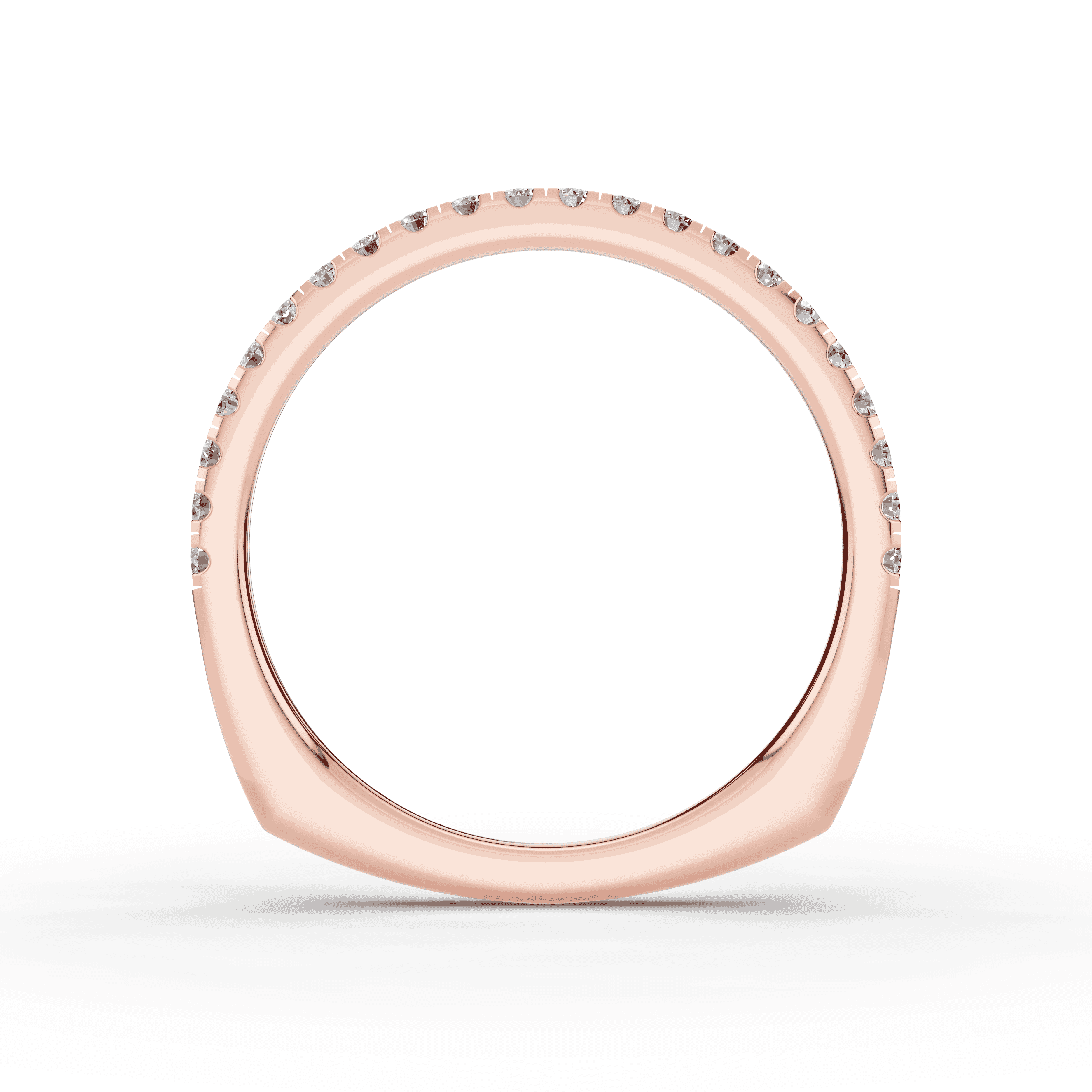 14K Rose Gold Tradition Pavé Lab Euroshank Wedding Band (¼ ct. tw.)