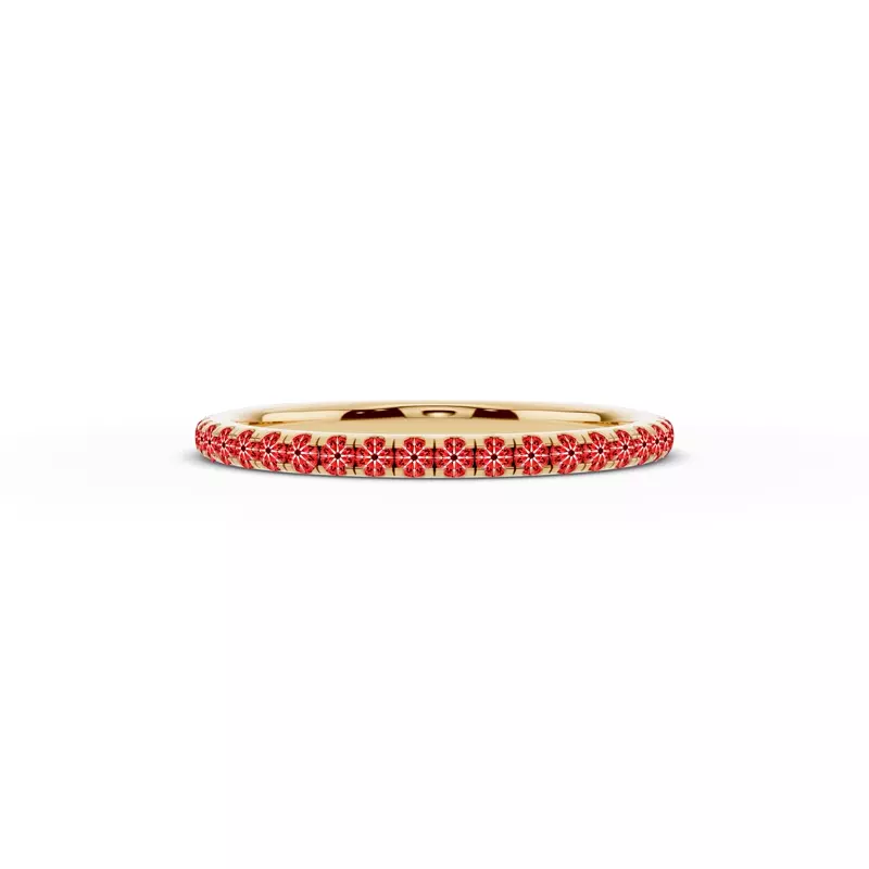 18K Yellow Gold Signature Hearts & Arrows Pavé Lab Euroshank Wedding Band (¼ ct. tw.)