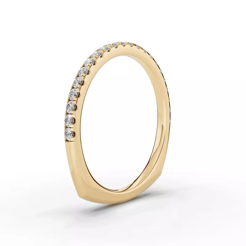 18K Yellow Gold Signature Hearts & Arrows Pavé Lab Euroshank Wedding Band (¼ ct. tw.)