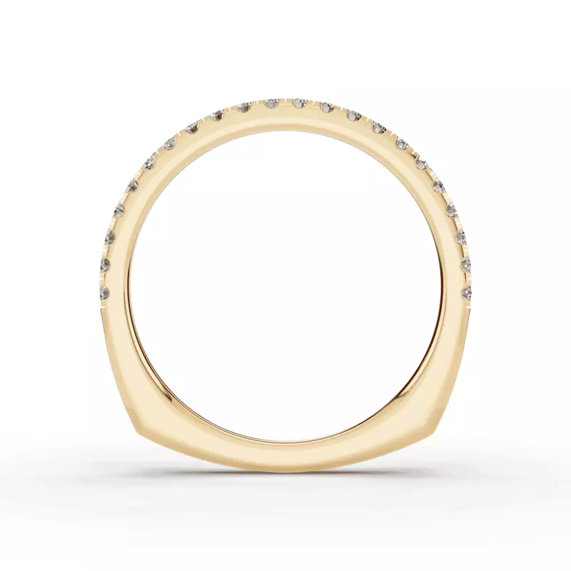 18K Yellow Gold Signature Hearts & Arrows Pavé Lab Euroshank Wedding Band (¼ ct. tw.)