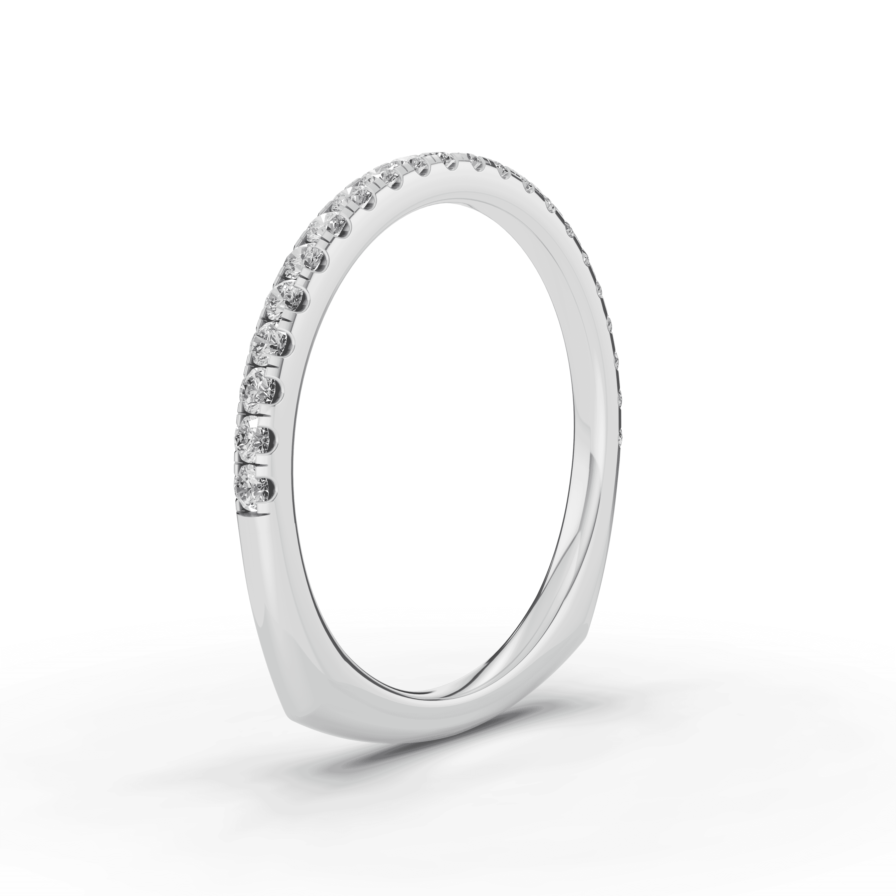 14K White Gold Signature Hearts & Arrows Pavé Lab Euroshank Wedding Band (¼ ct. tw.)