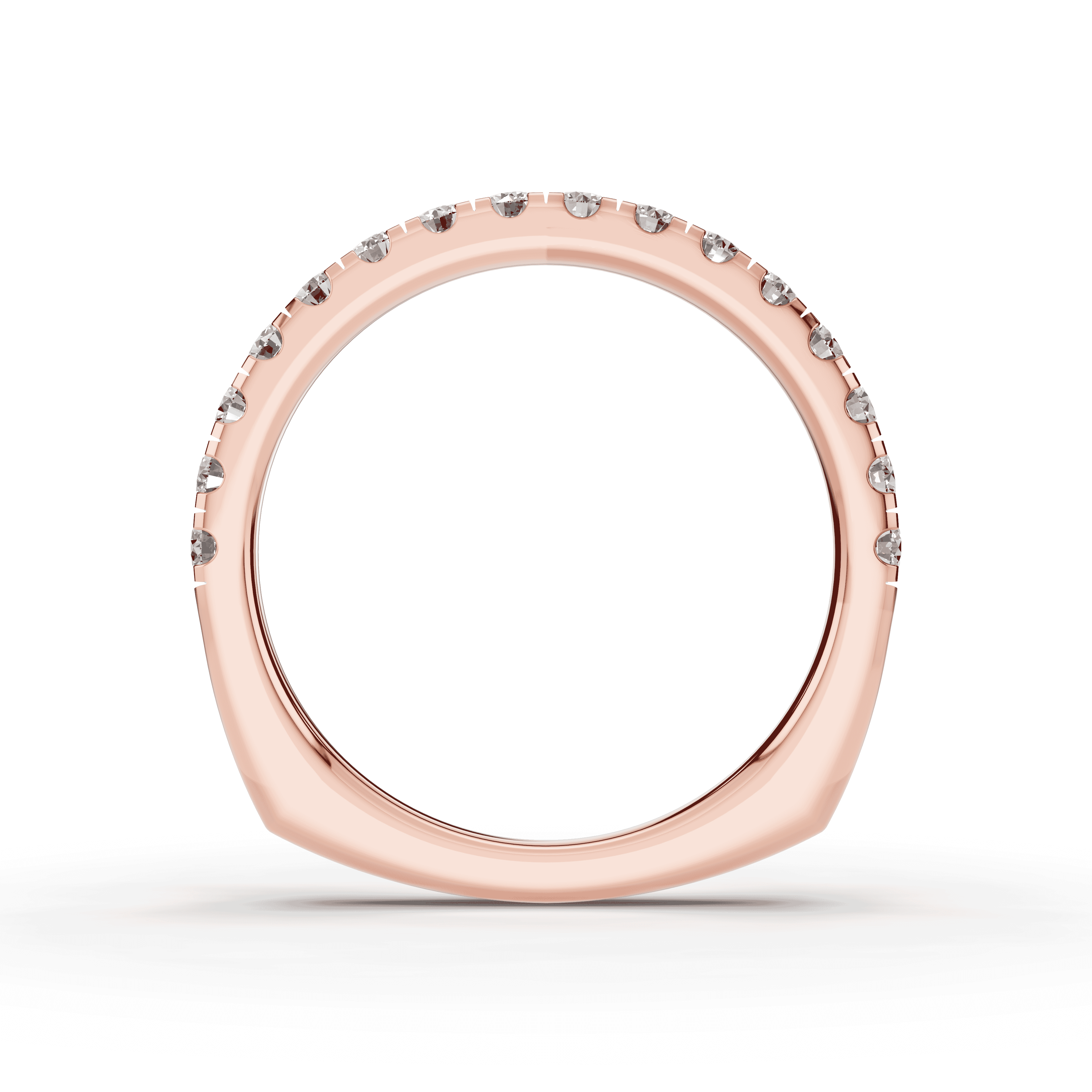 14K Rose Gold Signature Hearts & Arrows Pavé Lab Euroshank Wedding Band (½ ct. tw.)