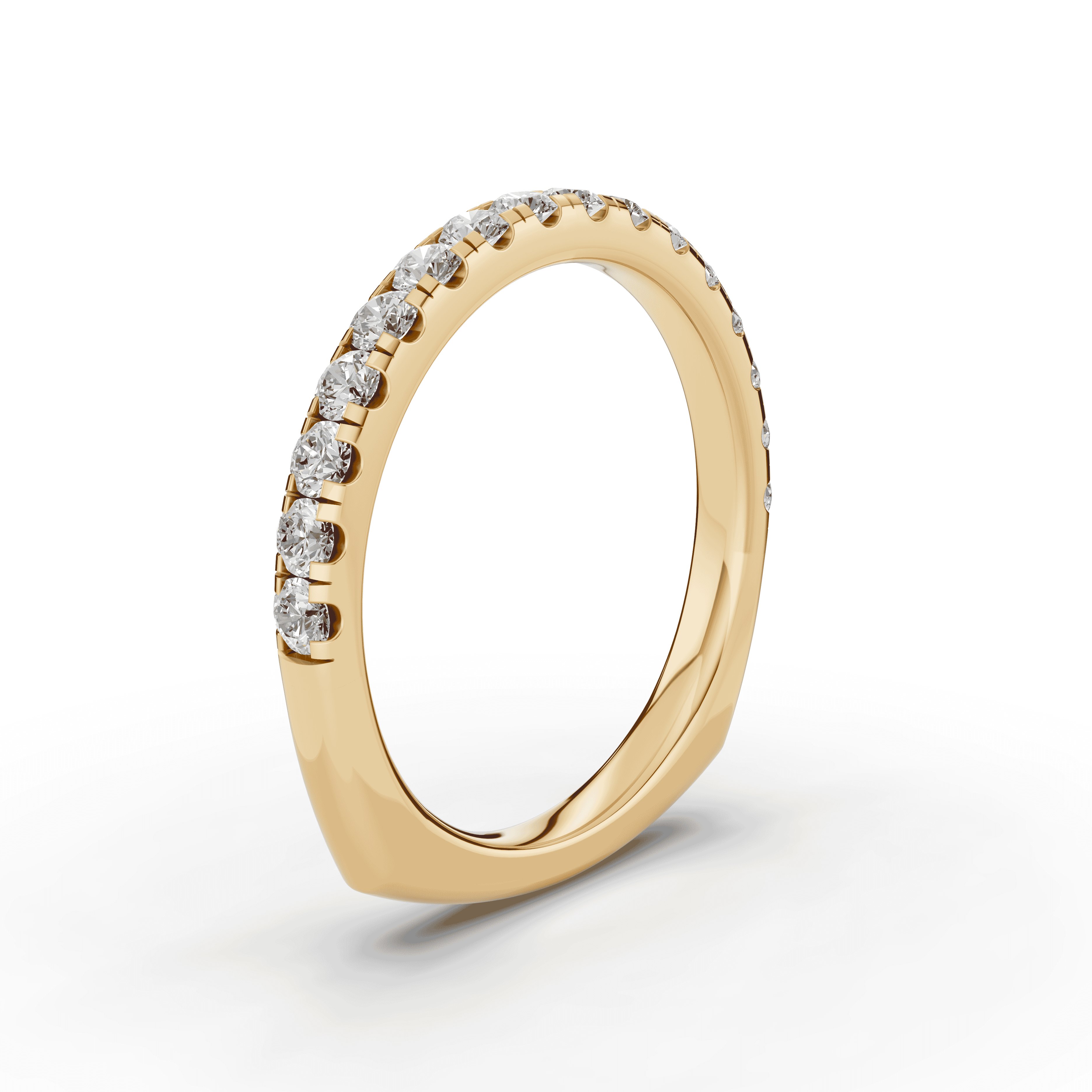 14K Yellow Gold Signature Hearts & Arrows Pavé Lab Euroshank Wedding Band (½ ct. tw.)