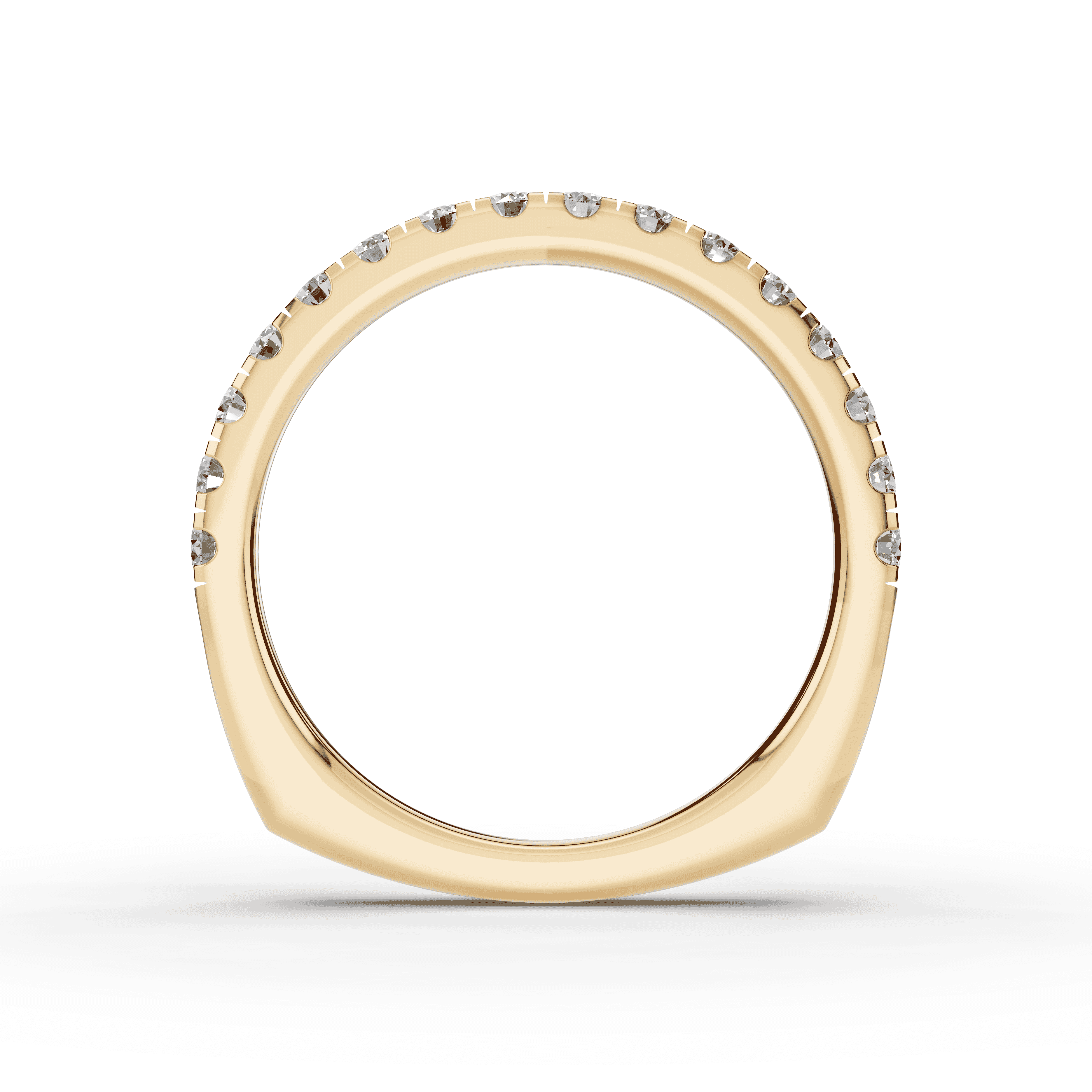 14K Yellow Gold Signature Hearts & Arrows Pavé Lab Euroshank Wedding Band (½ ct. tw.)