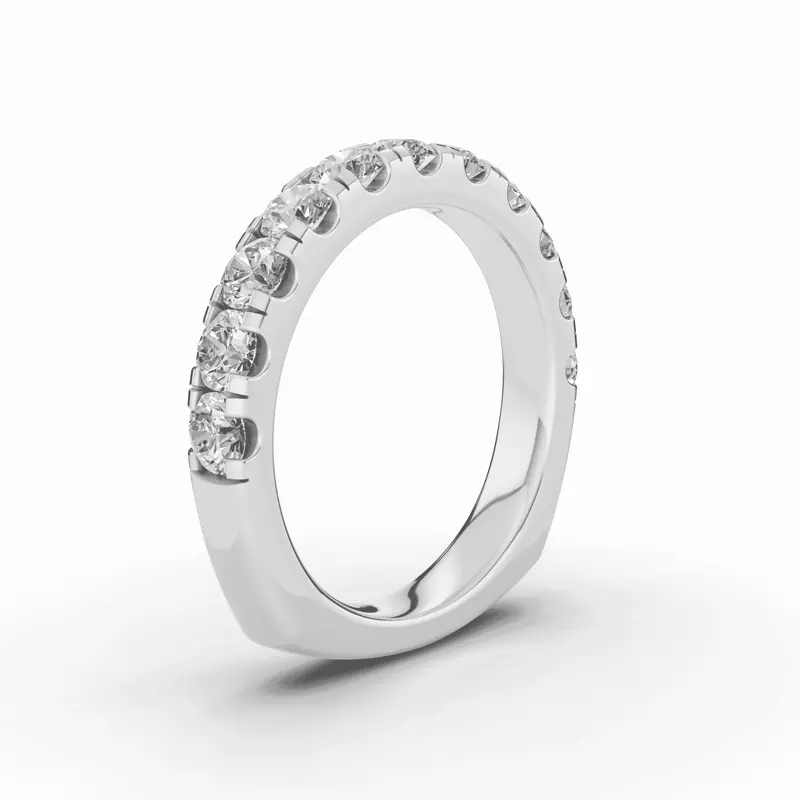 14K White Gold Tradition Pavé Lab Euroshank Band (1.10 ct. tw.)