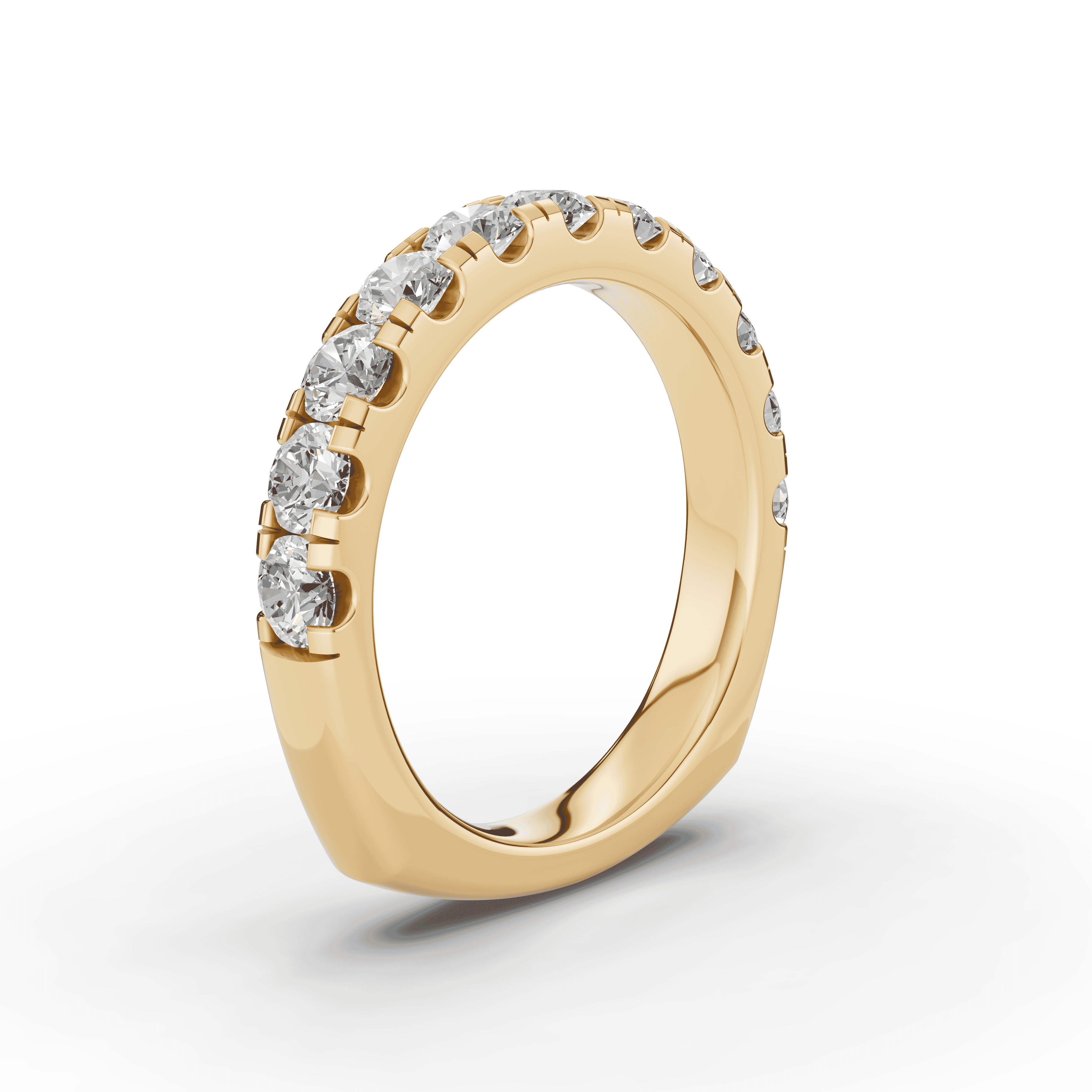 14K Yellow Gold Tradition Pavé Lab Euroshank Band (1.10 ct. tw.)