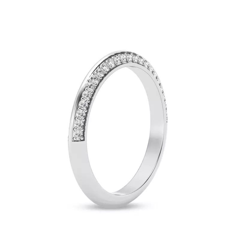 14K White Gold Signature Hearts & Arrows Knife-Edge Lab Band