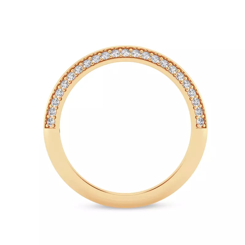 14K Yellow Gold Signature Hearts & Arrows Knife-Edge Lab Band